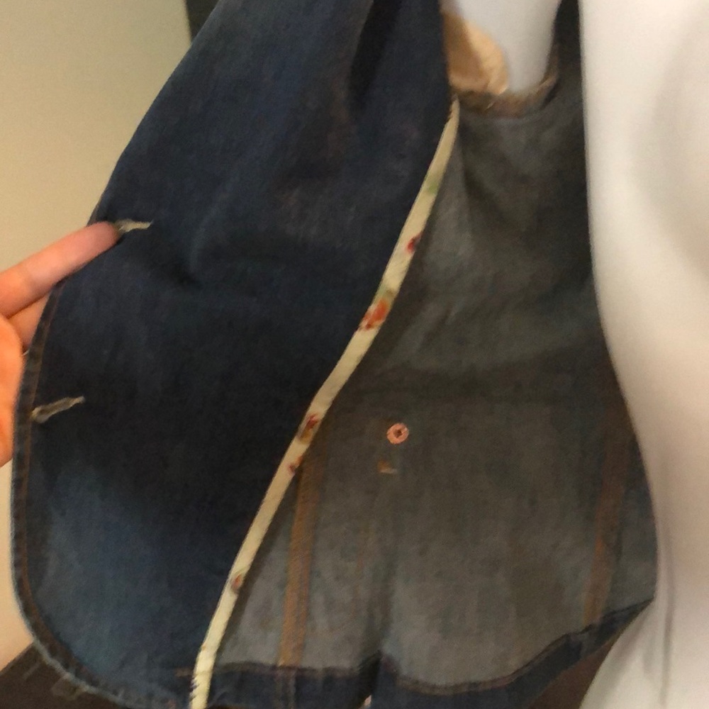 Level 99 Distressed Stretch Denim Button Blazer - Picture 6 of 7